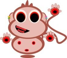 Pink Monkey Clip Art drawing