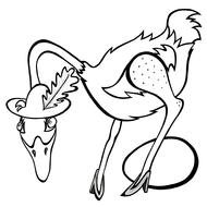 Cartoon bird and egg Drawing