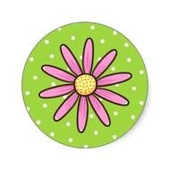 Green And Pink Cartoon Flowers