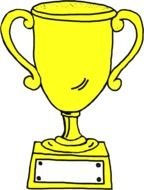 yellow Trophy Clip Art drawing