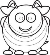 Funny Baby Bee Line Art