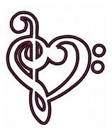 Color Treble Bass Clef Heart