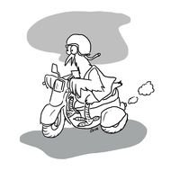 Chicken On A Scooter drawing