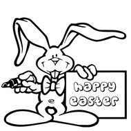 Happy Easter Bunny Coloring Pages