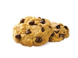 two cookies with chocolate chips