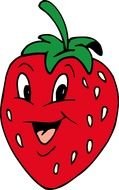 happy Strawberry Clip Art drawing