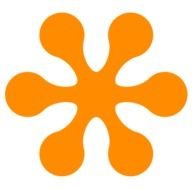 Orange Flower with six petals, Clip Art