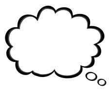 a cloud of thoughts is drawn