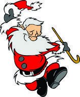 Cartoon Santa jump drawing