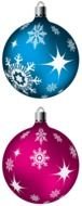 blue and pink Christmas balls