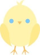 Cute cartoon Baby Chick with blue eyes