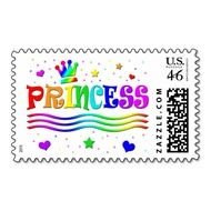 Cute Cartoon Clip Art Rainbow Princess Tiara Postage