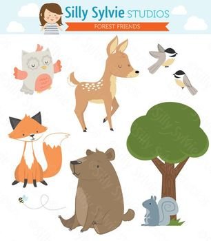 Baby Forest Friends Clip Art