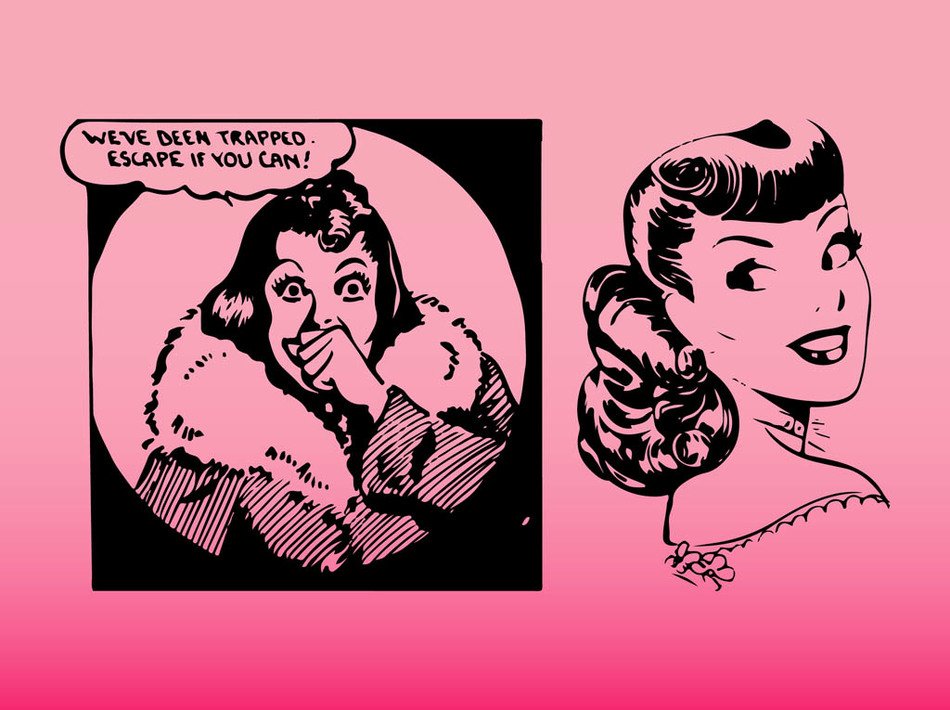 Retro Women drawing