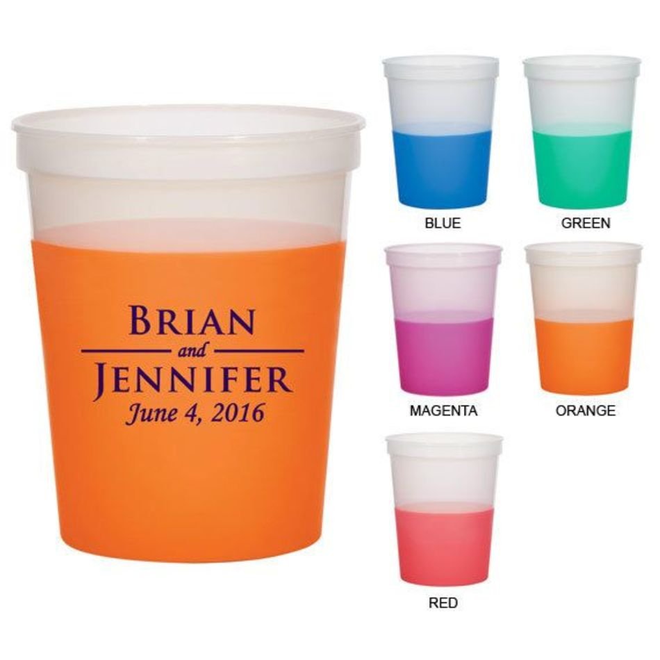 16 Oz Custom Party Cups Clipart 1253 Names And Date Wedding Mood