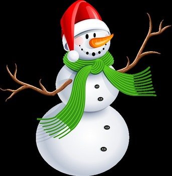 Snowman With Scarf Clip Art