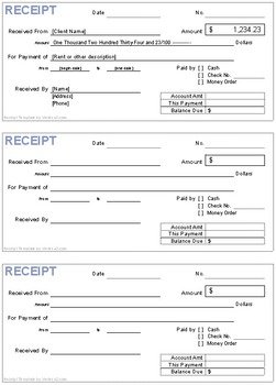 Free Printable Receipt Template