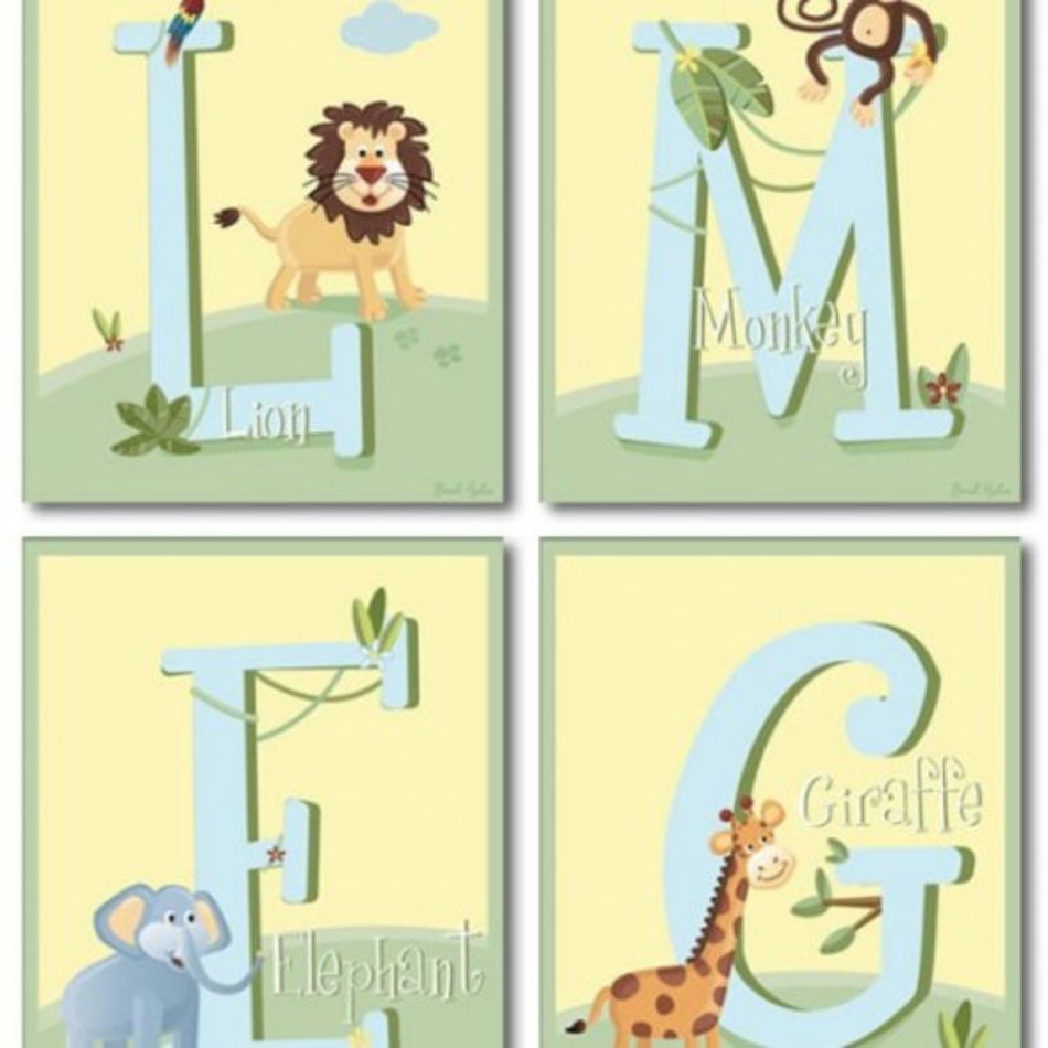 Jungle Alphabet Letters Clip Art N2