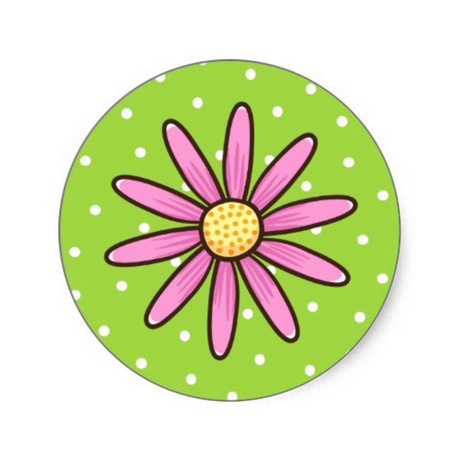 Green And Pink Cartoon Flowers