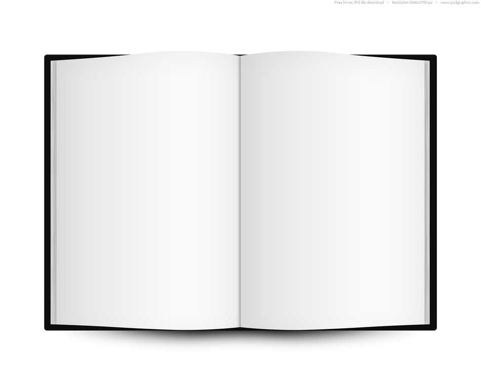 drawn open notebook