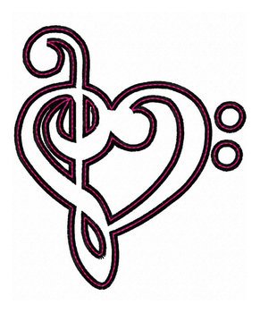 Color Treble Bass Clef Heart