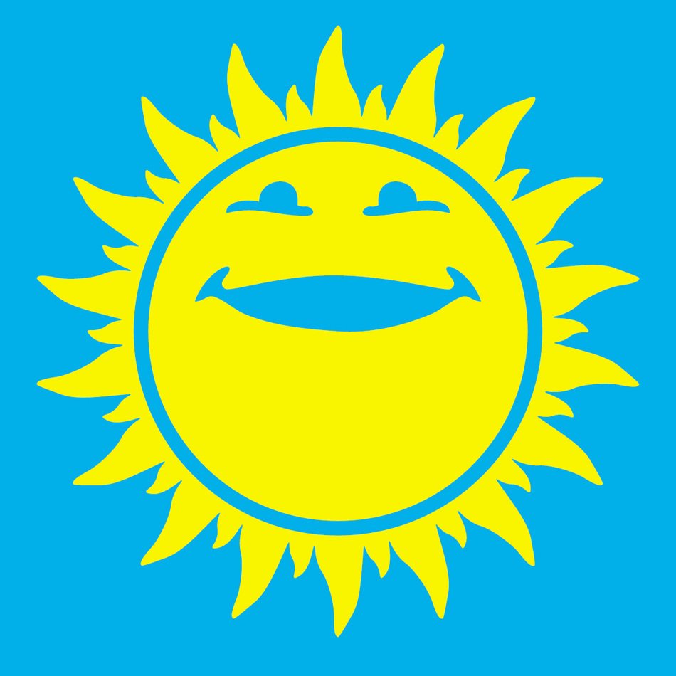 animated summer on the blue background