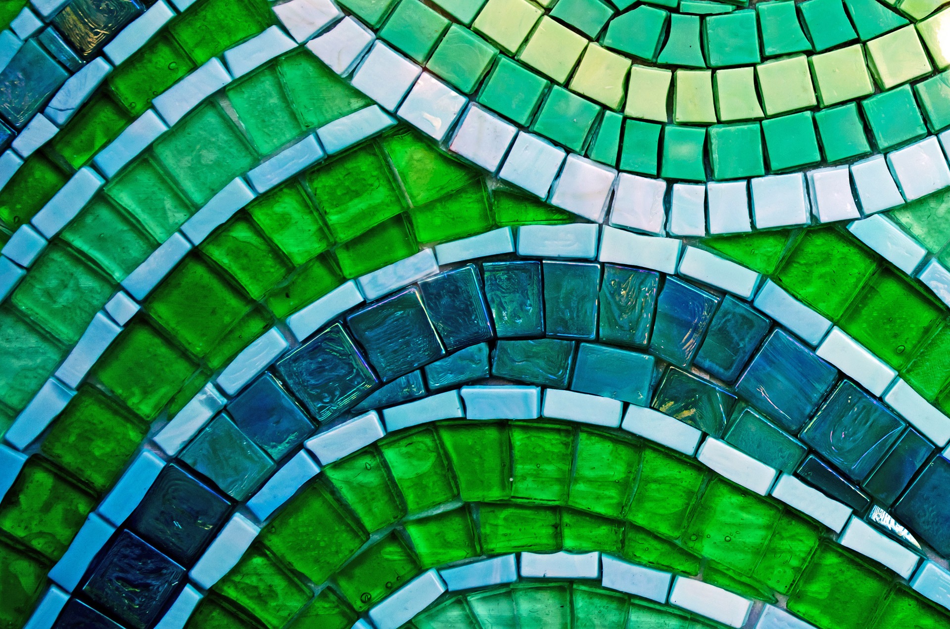 Мозаика зеленая и голубая