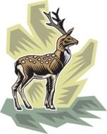 stylized green deer style wild