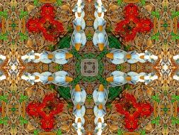 kaleidoscope design ducks pattern