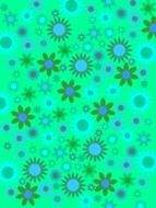 green blue flowers abstract