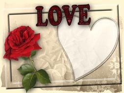 valentine greeting card frame with heart