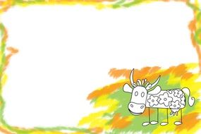 stationery colorful background cow