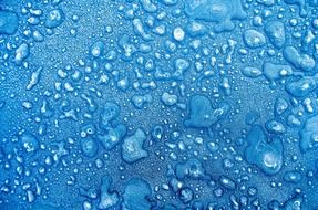 blue surface with water drops