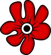 drawing of a red flower blossom