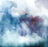 watercolors teal blue background