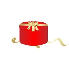 gift box red round lid