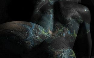 abstract body art on female body