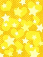 yellow background with stars and hearts pattern