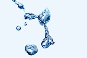 splashing water on a white background