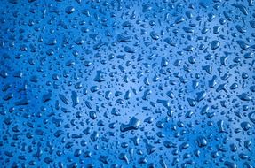 water drops on a blue background