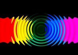 abstract pattern colorful waves black background