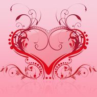 a design heart on a pink background