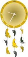 isolated yellow wall clock