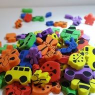 colorful foam rubber toys