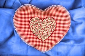 soft heart on a blue background