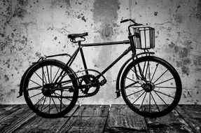 black and white picture of a bike