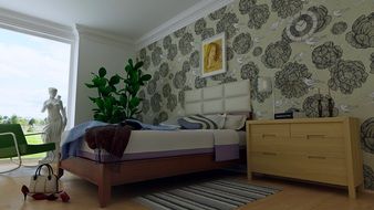 wallpaper wall room bedroom bed