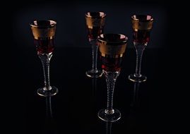 glasses with red liquid