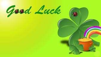 luck four leaf clover ladybug