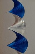 blue and white spiral garland